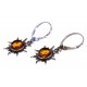 Silver-amber earrings "Sun"
