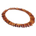 Transparent cognac-color amber necklace