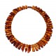 Transparent cognac-color amber necklace