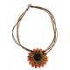 Amber necklace-brooch "Flower"