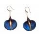 Silver, titanium and gold-plated brass earrings