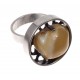 Silver ring with amber