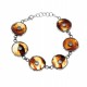 Silver bracelet with transparent amber