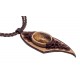 Creamy and brown color leather necklace with amber "Liquid Honey Drop"