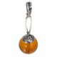 Silver and amber pendant "Yellow Cherry" 