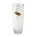 Amber and silver decorated glass vase