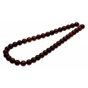 Dark cognac color amber beads necklace