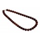Dark cognac color amber beads necklace